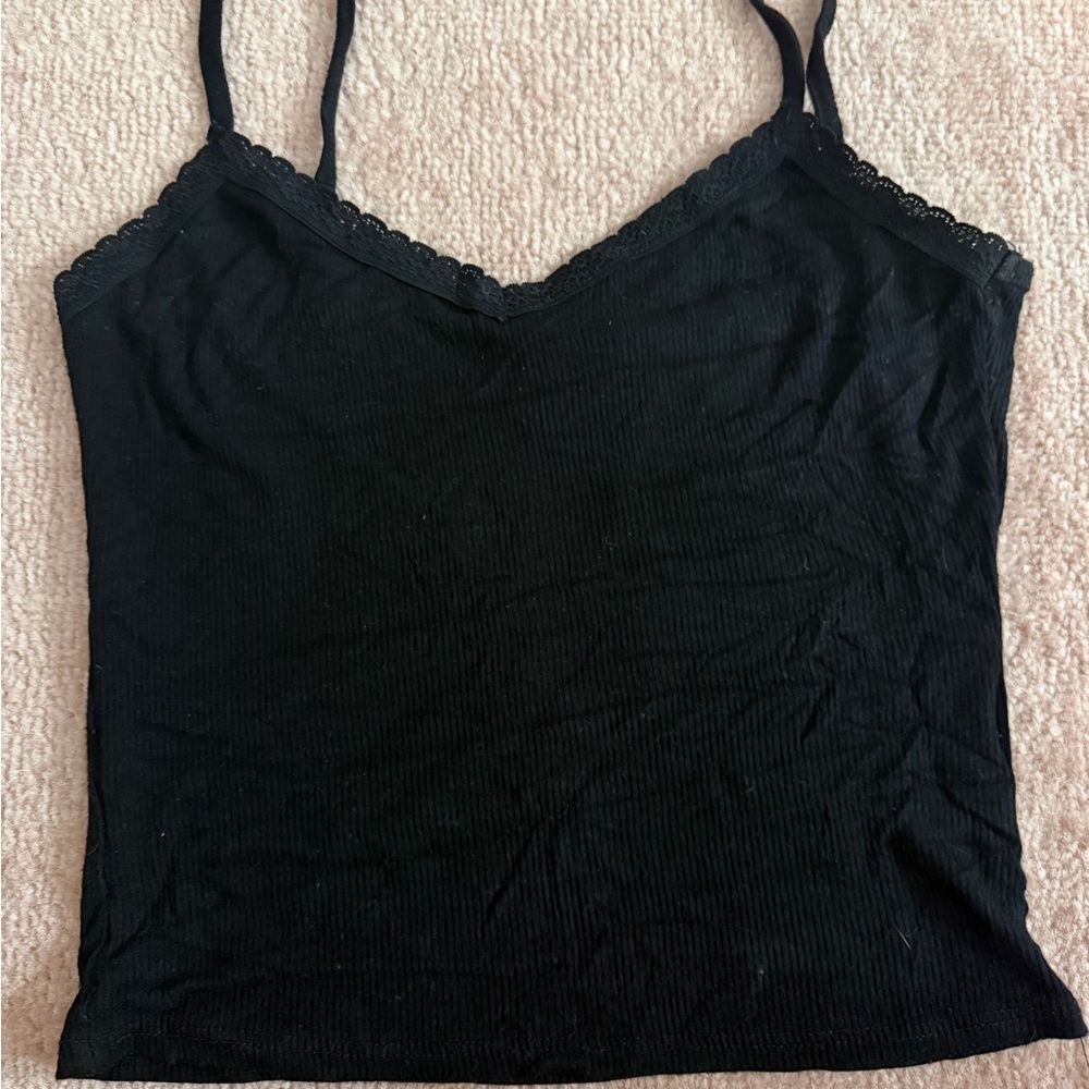 Tilly's Black Lace-Trim Camisole